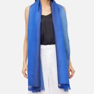 Stunning Jim Thompson Silk-Wool Siamese Sky Scarf